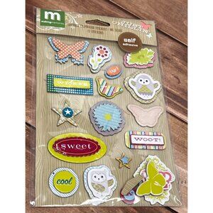 MAKING MEMORIES 31360 LAYERED CHIPBOARD STICKER EMBELLISHMENT BUTTERFLY OWL COOL